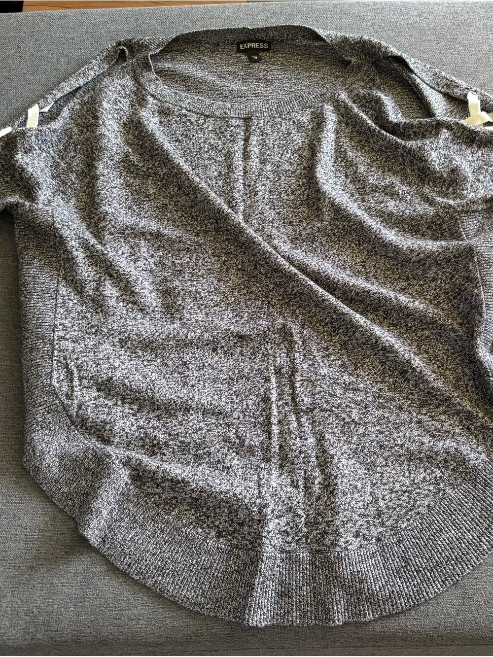 Express Gray Marled Knit Sweater